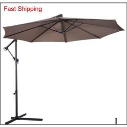 shelter inc 10' Ft Hanging Umbrella Patio Sun Shade Offset Outdoor Market W Cr JnC bdenet2203