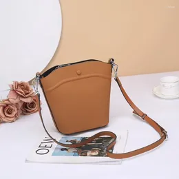 Evening Bags Small 2023 Genuine Leather Women Shoulder Fashion Underarm Bucket Excellent First Layer Cowhide Crossbody 2 Straps