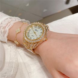 Wristwatches Cacaxi Big Dial Diamond Glod Watch Women Elegant Female Ladies Waterproof Wrist Watches Montre Femme A243