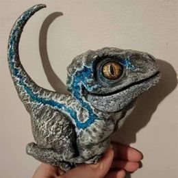 Garden Decorations Creative Born Velociraptor Jurassic Park Blue Pattern Dinosaur Home Living Room Decoration Collection Dinosaur 309w