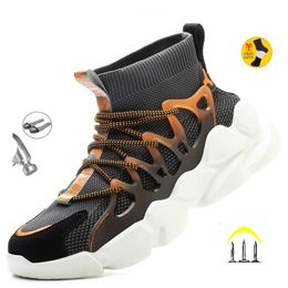 Dress Shoes Indestructible Safety Work With Steel Toe Cap Breathable Outdoor Sports Boots Sneakers Security Construction 230421