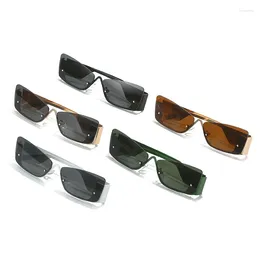 Sunglasses Borderless Glasses Square Cat Eye Metal Men Women Y2K Fashion Brand Design Outdoors UV400 Eyewear Technology