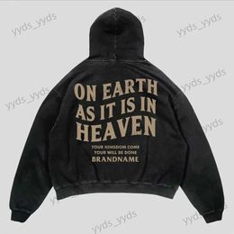 Men's Hoodies Sweatshirts Sweatshirts Men Top Y2K New Casual Loose Hoodies Street Harajuku Hip Hop Letter Print Pullover Unisex Punk Retro Hoodie Coat Men T231127