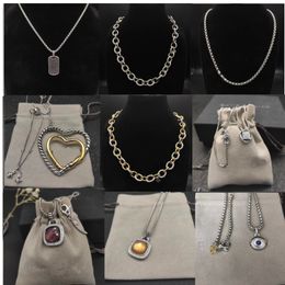 mit Box DY Herz Anhänger Designer 925 Sterling Silber Halskette für Frauen Mann Beliebt in Europa Amerika Paare Retro Madison Kette Gold dy Halskette Schmuck Geschenke