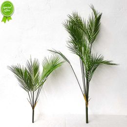 New 125cm Large Artificial Palm Tree Tropical Plants Branches Plastic Fake Leaves Green Monstera For Home Garden Room Office Decor