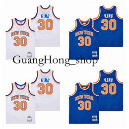GH Knick Bernard King Basketball Jersey New Top Quality York Mitch & Ness White Blue Size S-XXL