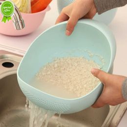 New Food Grade Plastic Rice Beans Peas Washing Philtre Strainer Basket Sieve Drainer Cleaning Gadget Kitchen Accessories