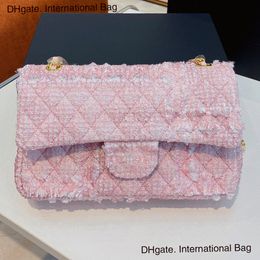 Chain Classic Bag CF Luxury Designer Bag Portable Shoulder Crossbody Bag for Women 22P Spring/Summer Series Square Fat Bag with Dual Enamel Buckle
