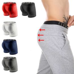 Men's Sexy Boxer with Removable Push Up Pad of Butt Back Enhancing Lifter Breathable Air Hole Panties Underwear