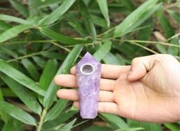 Whole women modern custom natural Amethyst CRYSTAL quartz wand point healing Hand wand Carb Hole with Metal filter4853162