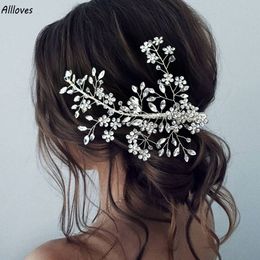 Luxury Crystals Wedding Bridal Headpieces Hairband Silver Sparkly Rhinetones Women Headwear Formal Occasion Prom Hair Accessories Ladies Jewellery CL2969