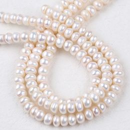 Chains 3A Grade 10-11mm Button Shape Natural White Freshwater Pearl Strand Wholesale