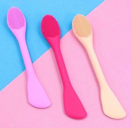 1pc Double Side Silicone Facial Face Mask Brush Mask Mud Mixing Brush Tool Soft Women Skin Face Care Tool8240264