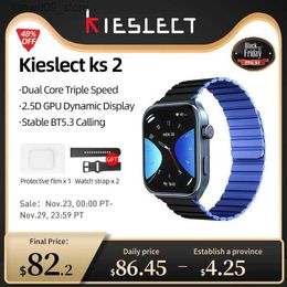 Wristwatches Kieslect Ks2 Smart Watch Bluetooth Calling 2.01 Inch Amoled Display Dual Core Android Smartwatch for Women 300mAh Sports WatchQ231123