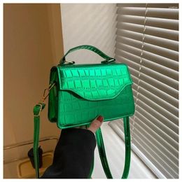 Evening Bags Stone Pattern Paint Finish Solid Colour Small Square Bag 2023 Summer Westernised Women's Fashion Portable One Shoulder