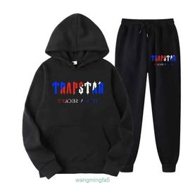 Men's T-shirts Designer Trap Stars Printed for 16-color Warm Two-piece Jogging Pantsasian Size S-3xl Fzz0