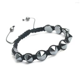 Strand Faceted Bead Single Circle Black Energy Hematite Stone Jewellery Adjustable Bracelet For Women Or Men Luxury Charm Bracelets