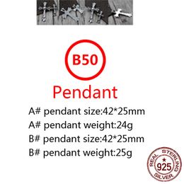 B50 S925 Sterling Silver Pendant Personalised Fashion Simple Couple Creative Cross Letter Net Red Hip Hop Punk Style Jewellery Lover Gift new