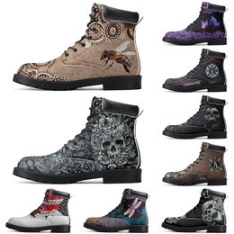 Diy Fashionable Versatile Outdoor Boots Non-slip Winter Comfortable Casual Customised Elevated Classsic Light Purple Totem Boots