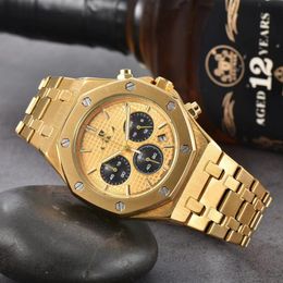 43mm Oak Audemar Watch Fashion Wristwatches Men's Watches All Dial Work Six Needles Quartz Watch Luxury Wrist-watch Stainless Steel Strap Watches Bracelet 159