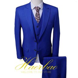 Men's Suits Royal Blue Wedding Tuxedo For Men Three Piece Formal Party Jacket Pant Vest Groom Clothes Man Suit Blazer