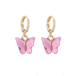 Dangle & Chandelier Arylic Butterfly Earrings Colored Dangle Ear Ring Clip Chandelier Women Fashion Jewelry Will And Sandy New Drop De Dhvdk