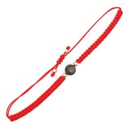 Link Bracelets YASTYT Summer Beach Friendship For Women Men String Jewelry Natural Stone Jasper Red Macrame Waterproof Lucky Gift