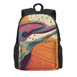 Backpack Dolphin Multicolored Retro Kawaii Backpacks Male Outdoor Style Lightweight High School Bags Quality Rucksack