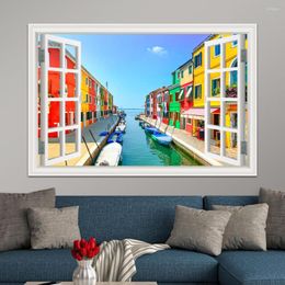 Wall Stickers The Water City Venice Sunset Decorative Sticker Wallpaper For Room Decor Aesthetic Nature Landscape 3D Tile