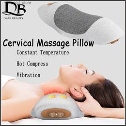 Massaging Neck Pillowws Cervical Massage Pillow Sleeping Constant Temperature Hot Compress Vibration Head Support Relaxes Spine Relieves Shoulder Neck Q231123