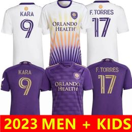 Maglia da calcio Orlando City SC 2023 2024 F.TORRES Pereyra Kara CARTAGENA OJEDA MLS 23 24 maglia da calcio per uomo e bambino