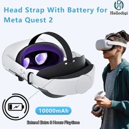 VRAR Devices Hellodigi VR Head Strap Compatible Meta Quest 2Oculus 2 360° Adjustable Glasses Accessories with 10000mAh Battery 231123