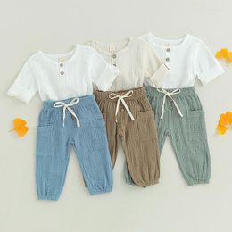Clothing Sets Toddler Infant Kid Baby Boy Clothes Cotton Soft Short Sleeve T-shirt Tops Long Pants Autumn Outifts 6M-4Y