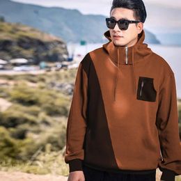 Men's Hoodies 190KG Autumn Winter Plus Size 13XL Men Casual Loose Warm Hooded Block Sweater Streetwear