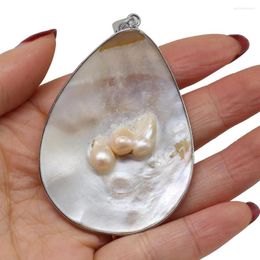Pendant Necklaces Natural Shell Oval Shape White Mother Of Pearl Exquisite Charms For Jewellery Making DIY Personality Necklace Accessories