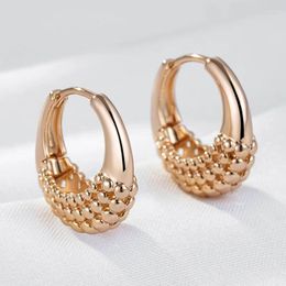 Hoop Earrings Wbmqda Trendy Metal For Women 585 Rose Gold Color Style In Europe And America High Quality Daily Fine Jewelry