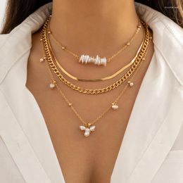 Chains Bohemia Gold Color Multiple Styles Necklace For Women Trendy Multi-Layer Simulated Pearl Pendant Necklaces Set Jewelry
