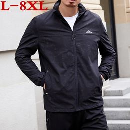 Men's Jackets 8xl Size Youth 2023 Plus 7xl 6xl 5xl Thin Bomber Wind Breaker Jacket Men Stand Collar Spring