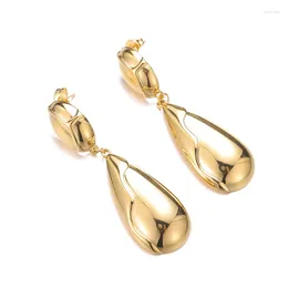 Stud Earrings Hip Hop 1Pair Inoxidable Stainless Steel Drop Asymmetric Earring 18K Gold Plated For Women Men Jewellery