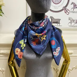 women's square scarf scarves beautiful shawl 100% twill silk material pint letters flowers pattern size: 90cm - 90cm