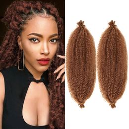 Springy Afro Twist Hair Pre-Separated Kinky Marley Twist Braiding Hair Distressed Faux Locs Spring Twist Passion Twist