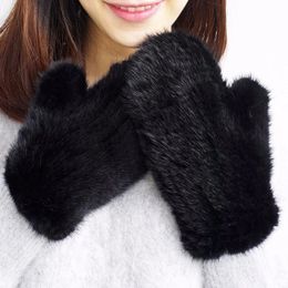 Rękawiczki bez palców marka moda zimowe kobiety rękawiczki oryginalne 100 prawdziwych futrzanych rękawiczek dzianinowe rękawiczki grube ciepłe rękawiczki 231122