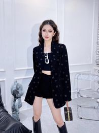 Women's Suits Three-dimensional Embossed Floral Pattern Denim Suit Jacket