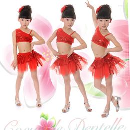 Clothing Sets Girls Kids Latin Dance Dress Sequined Candy Color Tutu Costumes Ballet Dancewear 3-7Y Baby Clothes