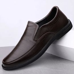 Dress Shoes Men's Genuine Leather Dress Shoes Black Leather Shoe Fashion Moccasins Wedding Party Shoes Men Loafers Flats Shoes Men 231123