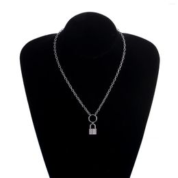 Pendant Necklaces Ring Lock-shaped Necklace Women Fashion Trend Wild Short Money Accessories