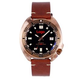 Real Bronze Turtle Dive Mechanical Watch Japan Nh35 Movement Sunburst Dial Waterproof Wristwatch Reloj Hombre Green