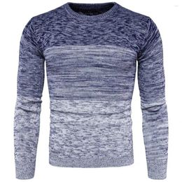 Men's Sweaters Simple Knitted Sweater Autumn Winter O-Neck Skin-friendly Patchwork Warm Pullover Men Slim Fit