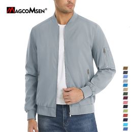 Jaquetas masculinas Magcomsen jaqueta masculina de golfe jaqueta de beisebol à prova de vento com nervuras com bolso com zíper 231122