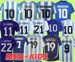 1978 1986 1998 Argentina Retro Soccer jersey Maradona 1996 2000 2001 2006 2010 Kempes Batistuta Di Maria Riquelme HIGUAIN messis Football Shirts